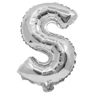 Fóliový balón ve tvaru písmene stříbrné barvy – písmeno S 32 cm