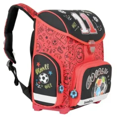 Fotbalový černo-červený ergonomický školní batoh, batoh 36x27x14cm - Bambino obrázek 2