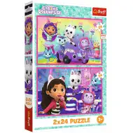 Gabi domeček pro panenky hra s Gabi 2x24dílné puzzle - Trefl