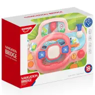 Happy World: Multifunkční volant v růžové barvě se světelnými a zvukovými efekty 23x17,5cm