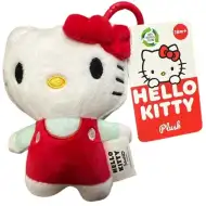 Hello Kitty plyšový klip na tašku, 12 cm – červený