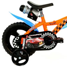 Hot Wheels 12” dětské kolo s držákem na láhev a postranními kolečky v oranžovo-černé barvě – kolo Dino Bikes obrázek 2