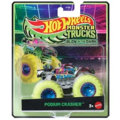 Hot Wheels Monster Trucks: Podium Crasher autíčko svítící ve tmě 1/64 – Mattel