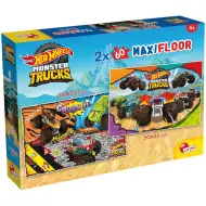 Hot Wheels Monster trucks 2 x 60dílné maxi podlahové puzzle 50x35 cm - Lisciani