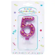 Hvězdicová číslicová svíčka 5