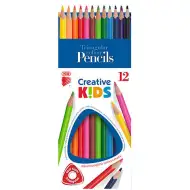 ICO: Creative Kids trojúhelníkové barevné tužky, sada 12 kusů