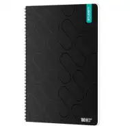 ICO: Studentský Premium Black Spirálový Sešit A4, čtverečkovaný, 100 listů