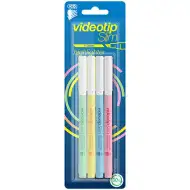 ICO: Videotip Slim Pastel textový zvýrazňovač ve čtyřech různých barvách.