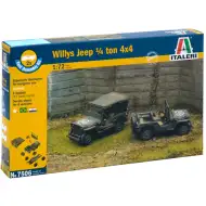 Italeri 1/72 Willys Jeep 1/4 ton 4x4 vojenská vozidla 2ks modelová sada