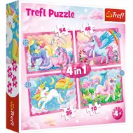 Jednorožci a magie 4 v 1 puzzle - Trefl