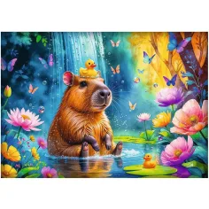 Kapybara ve vodě 1000dílné puzzle - Trefl obrázek 2
