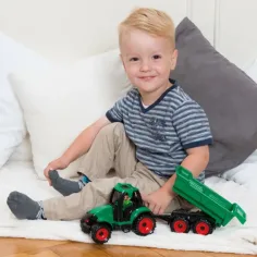 LENA: Nákladní auto s traktorem, přívěsem a figurkou 36cm obrázek 4