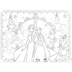 Ledové království 2 v 1, 250dílné puzzle a omalovánka 50x35 cm - Lisciani obrázek 3