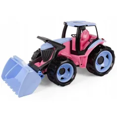 Lena: Obří traktor s čelním nakladačem v růžové barvě 62 cm