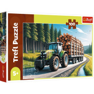 Lesnický traktor - puzzle 100 dílků - Trefl