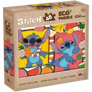 Lilo a Stitch ovocné dobrodružství 2 v 1, 48dílné Eco mini puzzle a omalovánka 35x25 cm – Lisciani