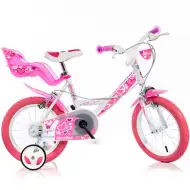 Little Heart růžovo-bílý dětský bicykl ve velikosti 16 - Dino Bikes kolo