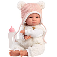 Llorens: Lara 38cm pláčící panenka v čepici s medvědími oušky