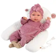 Llorens: Mimi Llorana 42cm panenka se zvukem, v medvídkovém overalu s polštářkem.