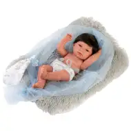 Llorens: Nico 40cm panenka s šedým kožíškem a polštářem