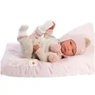 Llorens: Reborn omezená edice životní novorozence s copánkovými šaty 42 cm