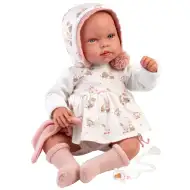 Llorens: Tala Llorana 44cm novorozenecká panenka se zvukem v kapucí oblečení.