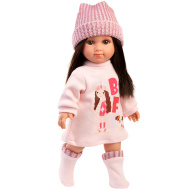 Llorens: panenka Sara 35 cm v růžové pletené čepici