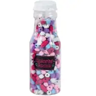 Luna: Barevné navlékací korálky ve skleněné dóze