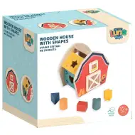 Luna: Barevný dřevěný domeček na třídění tvarů – didaktická hra