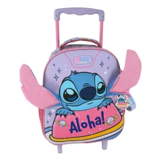Luna: Disney Stitch Aloha dvoupřihrádkový školkový batoh na kolečkách 27 x 10 x 31 cm