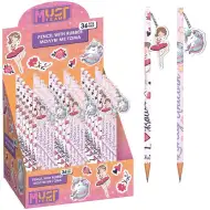 Luna: Dívčí grafitová tužka s gumou s potiskem, ve dvou variantách, 1 ks