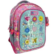 Luna: Must Team školní batoh s motivem Good Vibes Smiley, zaoblený, 3 přihrádky, rozměry 32x18x43 cm