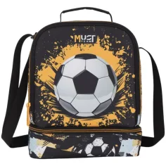 Luna: Must Team termo svačinová taška s potiskem fotbalového míče, se dvěma přihrádkami 22x16x28 cm