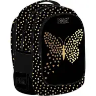 Luna: Must černý batoh s motýly, 3 přihrádky, 32x18x43 cm