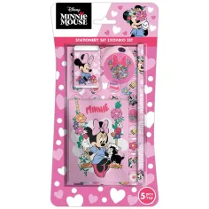 Luna: Růžová 5dílná sada psacích potřeb s Minnie myškou