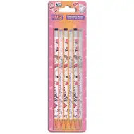 Luna: Sada šesti dívčích grafitových tužek s gumou