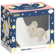 Luna: Spící slon na měsíci noční lampa