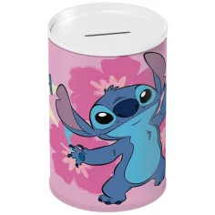 Luna: kovová pokladnička ve tvaru válce s motivem Disney Stitch 10 x 15 cm