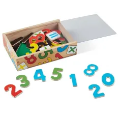 Magnetická dřevěná čísla sada her pro rozvoj dovedností v úložné krabici - Melissa & Doug obrázek 3
