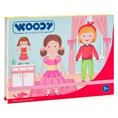 Magnetická skládačka v krabičce - Módní salón - Woodyland