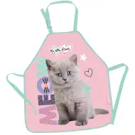 Malá přítelkyně Fluffy Kitty - malířská zástěra s kočičkou
