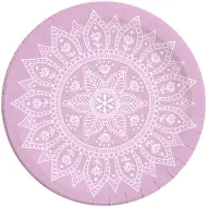 Mandala fialovo-bílá sada 8 papírových talířů 23 cm