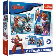 Marvel: Avengers puzzle a paměťová karta 2 v 1 set - Trefl