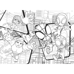 Marvel Spidey 2 v 1 maxi 24dílné puzzle a omalovánka 70x50 cm - Lisciani obrázek 2