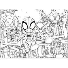 Marvel Spidey 2 v 1 maxi 4x48dílné puzzle a omalovánka 35x25 cm - Lisciani obrázek 2