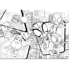 Marvel Spidey 2 v 1 maxi 4x48dílné puzzle a omalovánka 35x25 cm - Lisciani obrázek 3