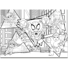Marvel Spidey 2 v 1 maxi 4x48dílné puzzle a omalovánka 35x25 cm - Lisciani obrázek 4