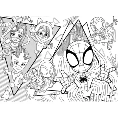 Marvel Spidey 2 v 1 maxi puzzle s 35 dílky a omalovánka 70x50 cm - Lisciani obrázek 2
