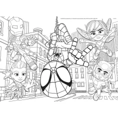 Marvel Spidey 2 v 1, puzzle se 48 dílky a omalovánky 35x25 cm – Lisciani obrázek 2