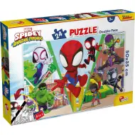 Marvel Spidey bojuje 2 v 1, 24dílné puzzle a omalovánka 50x35 cm – Lisciani